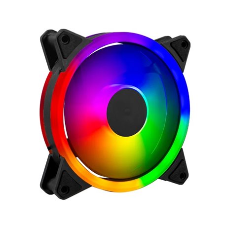 Ventilador Balam Rush 120mm Negro Eolox Blaze EX30 LED con borde led Rainbown 120x120x25mm 1200RPM Hidráulico 12V