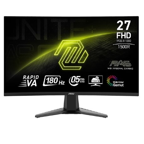 Monitor MSI 27 Curvo 180hz 0.5MS 1xDP 2xHDMI Gaming panel VA MAG 27C6F