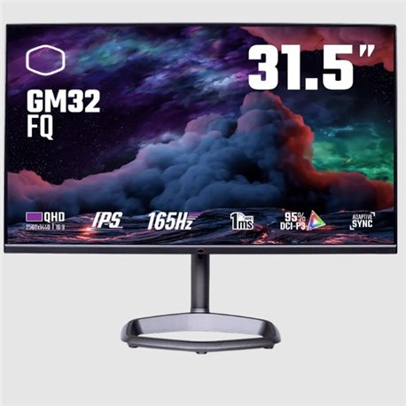 Monitor Cooler Master 31.5 GM32 plano negro FHD 165Hz 1ms 1xDP 2xHDMI 1xTYPE-C