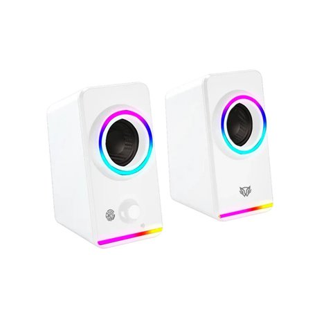 Bocinas Balam Rush Glimm Style BG565 Blanco Bluetooth 10 W 2.0 Canales Iluminación RGB