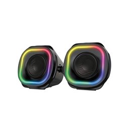 Bocinas Balam Rush Glimm Quad BG555 Negro Bluetooth 10W 2.0 Canales Iluminación RGB