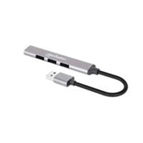 HUB USB,MANHATTAN,168427, V2.0  3 PTOS Y V3.0 1 PTO, ALUMINIO GRIS ESPACIAL