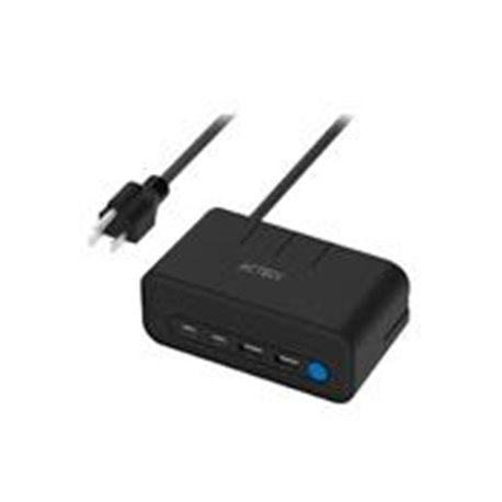 CARGADOR ACTECK ENERGON MATE CE676 / EXTENSIÓN DE ESCRITORIO / 2 X USB / 2 X TIPO C / 3 X CONTACTOS / SUPRESOR DE PICOS / INDICA