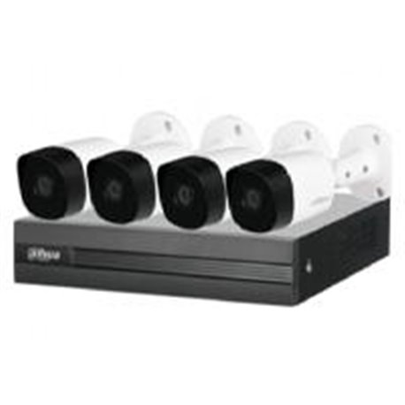 KIT DVR/DAHUA/DH-KIT/XVR1B04H-I/4-B2A51N-0280B-S2/KIT DE 4 CANALES DE 5 MEGAPIXELES/ DVR COOPER-I WIZSENSE/ CON IA/ H.265/ 4 CAM