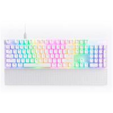 TECLADO MECANICO NZXT FUNCTION 2 / BLANCO / RGB / SWITCH ÓPTICO GATERON RED / REPOSA MUÑECAS / INGLES /GAMER.