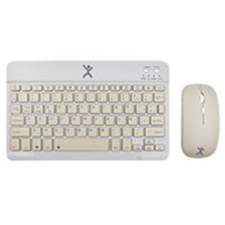 KIT TECLADO Y MOUSE INALAMBRICO BLUETOOTH RECARGABLE ERGONOMICO COMPACTO PERFECT CHOICE GENOVA - GRIS