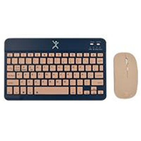 KIT TECLADO Y MOUSE INALAMBRICO BLUETOOTH RECARGABLE ERGONOMICO COMPACTO PERFECT CHOICE GENOVA - AZUL//SUSTITUYE A KB-1013/PC-20