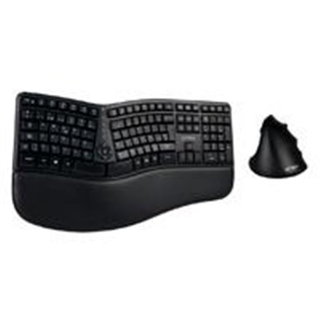 KIT ACTECK CREATOR VIRTUOS FITT MK770 / TECLADO Y MOUSE VERTICAL / INALAMBRICO / RECEPTOR USB / RECARGABLE / 118 TECLAS / ESPAÑO