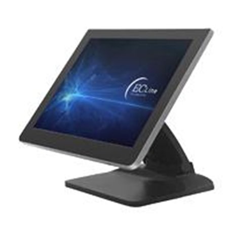 MONITOR EC LINE EC-TS-1538, NEGRO, PANEL TOUCH SCREEN 15 PULGADAS, PANTALLA CAPACITIVA, CONEXION USB, HDMI, VGA