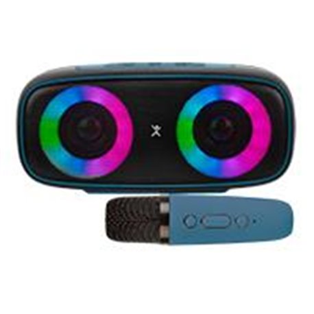 BOCINA INALAMBRICA BLUETOOTH PORTATIL CON MICROFONO KARAOKE RECARGABLE FUNCION TWS RESISTENTE A SALPICADURAS PERFECT CHOICE OUTD