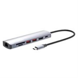 153966 ESTACIÓN DOCKING, MANHATTAN, 153966, USB-C CON LECTOR DE TARJETAS, 7 EN 1