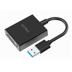 AC-937108 ADAPTADOR ACTECK  SHIFT PLUS AV410 / VIDEO USB 3.0 / USB A VGA / MACHO A HEMBRA / NEGRO / AC-937108