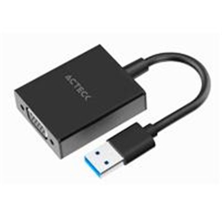 AC-937108 ADAPTADOR ACTECK  SHIFT PLUS AV410 / VIDEO USB 3.0 / USB A VGA / MACHO A HEMBRA / NEGRO / AC-937108