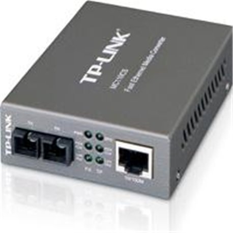 MC110CS CONVERTIDOR DE MEDIOS TP-LINK MC110CS MONO MODO CONECTOR DE FIBRA SC A RJ45 10/100MBPS DUPLEX TOTAL HASTA 20