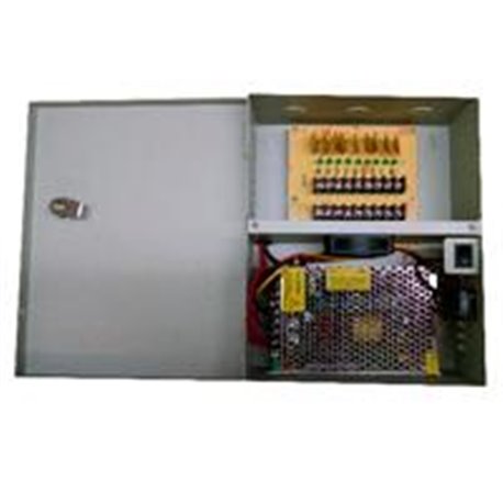 PSU1220-D9 FUENTE DE PODER SAXXON REGULADA/ 12V/ 20 AMPERES/ DISTRIBUIDOR PARA 9 CAMARAS/ 2.22 AMP POR CANAL