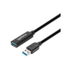 153751 CABLE USB EXTENSIÓN, MANHATTAN,1537517,V3.2 EXT. ACTIVA  10.0M NEGRO