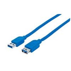 325394 CABLE USB,MANHATTAN,325394, V3.2 EXT. TIPO A  1.0M AZUL, 5GBPS
