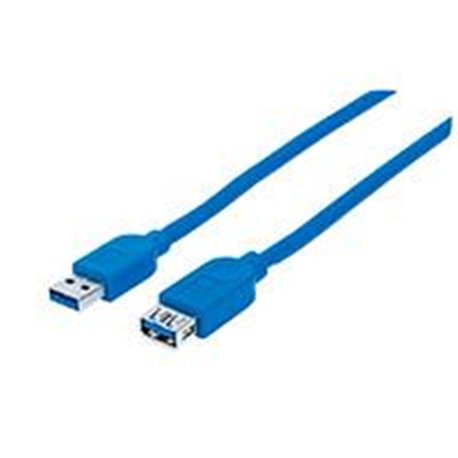 325394 CABLE USB,MANHATTAN,325394, V3.2 EXT. TIPO A  1.0M AZUL, 5GBPS