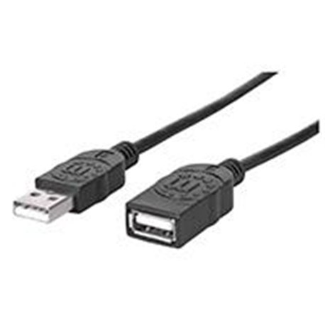 338653 CABLE USB,MANHATTAN,338653, V2.0 EXT. TIPO A  1.8M NEGRO