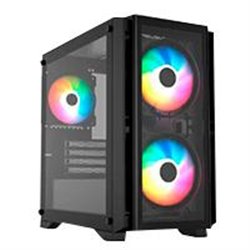 BR-938877 GABINETE GAMER BALAM RUSH / MINI TORRE / CARBONO CRYSTAL 4000C / MICRO-ATX, MINI-ATX / 3 VENTILADORES ARGB / PANEL IZQ