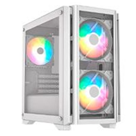 BR-938884 GABINETE GAMER BALAM RUSH / MINI TORRE / CARBONO CRYSTAL 4000C / MICRO-ATX, MINI-ATX / 3 VENTILADORES ARGB / PANEL IZQ