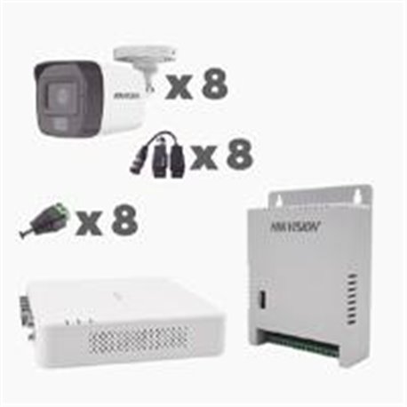 KH1080P8BFH KIT TURBOHD 2 MEGAPIXELES HIKVISION KH1080P8BFH DVR 8 CANALES CON AUDIO POR COAXITRON / 8 CáMARAS CON MICRóFONO INTE
