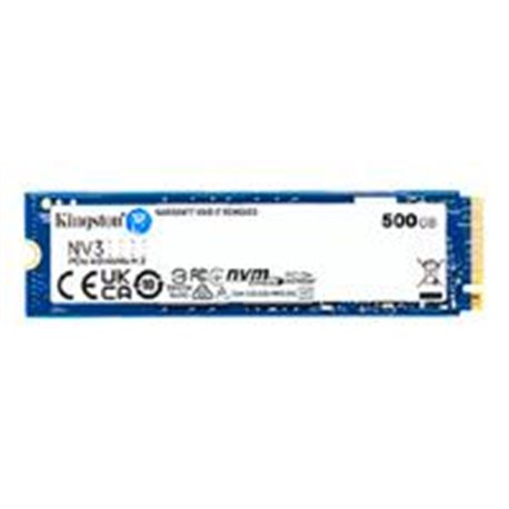 SNV3S/500G UNIDAD DE ESTADO SOLIDO KINGSTON INTERNO SNV3S NV3 500GB M.2 2280 NVME PCIE GEN 4X4 LECT.5000/ESCRIT.3000 MB/S PC/LAP