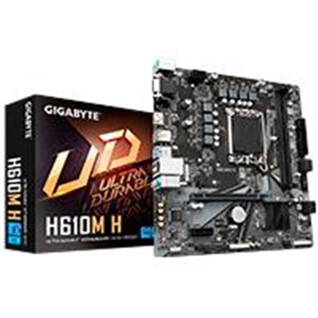 H610M H MB GIGABYTE H610M H S-1700 12VA 13VA 14VA GEN / 2X DDR5 5600 / VGA / HDMI / PCIE 4.0 / USB 3.2 / MICRO ATX / GAMA BAJA