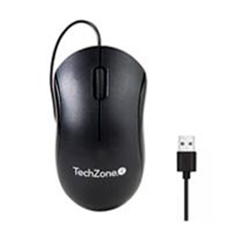 TZACMOA01 MOUSE ALAMBRICO TECHZONE TZACMOA01 1200 DPI  1.5 MTRS NEGRO