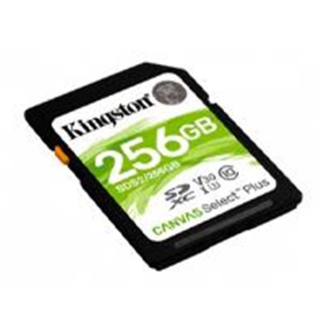 SDS2/256GB MEMORIA FLASH SD KINGSTON SDXC CANVAS SELECT 256GB 100R C10 UHS-I U3 V30 (SDS2/256GB)