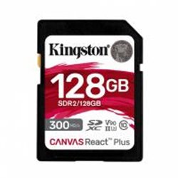 SDR2/128GB MEMORIA FLASH SD KINGSTON SDXC CANVAS REACT PLUS 128GB 300R/260W UHS-II U3 V90 (SDR/128GB)