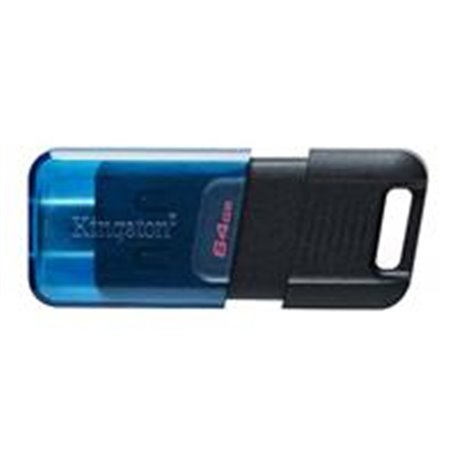 DT80M/64GB MEMORIA FLASH USB KINGSTON DATA TRAVELER 80M 64GB GEN 1 3.2 TIPO C NEGRO + AZUL (DT80M/64GB)
