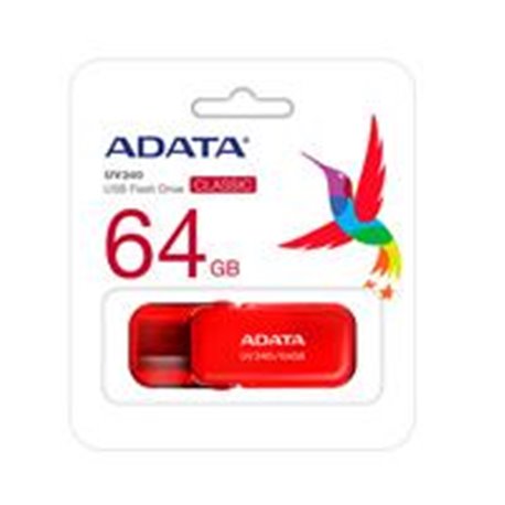 AUV240-64G-RRD MEMORIA ADATA 64GB USB 2.0 UV240 ROJO (AUV240-64G-RRD)