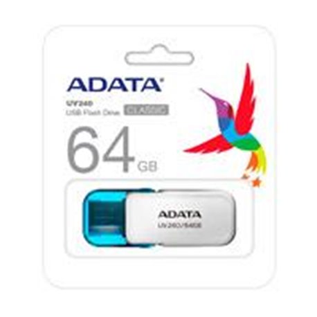 AUV240-64G-RWH MEMORIA ADATA 64GB USB 2.0 UV240 BLANCO- AZUL (AUV240-64G-RWH)