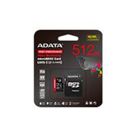 AUSDX512GUI3V30SHA2-RA1 MEMORIA ADATA MICRO SDXC/SDHC 512GB UHS-I VIDEOVIGILANCIA 24/7 100MB/85MB 4K CLASE 10 U3 V30 A2 C/ADAPTA