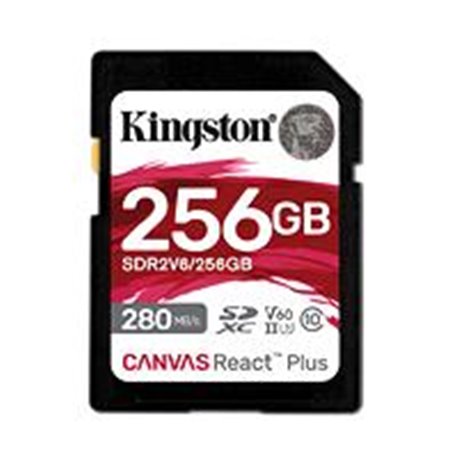 SDR2V6/256GB MEMORIA FLASH SD KINGSTON SDXC CANVAS REACT PLUS 256GB 280R/150W UHS-II U3 V60 (SDR2V6/256GB)