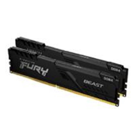 KF432C16BBK2/16 MEMORIA RAM KINGSTON DIMM DDR4 16GB (2X8GB) 3200MT/S FURY BEAST BLACK XMP CL16 288PIN 1.35V C/DISIPADOR DE CALOR