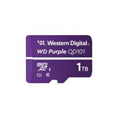 WDD100T1P0C MEMORIA WD PURPLE SC QD101 MICRO SDXC 1TB VIDEOVIGILANCIA 24/7 CLASE 10 U1 LECT 50MB/S ESC 40MB/S WDD100T1P0C