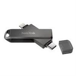 SDIX70N-256G-GN6NE MEMORIA SANDISK 256GB FLASH IXPAND LUXE PARA IPHONE/IPAD LIGHTNING/TIPO-C NEGRO GIRATORIA TAPA DE PLASTICO SD