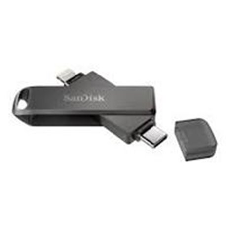 SDIX70N-256G-GN6NE MEMORIA SANDISK 256GB FLASH IXPAND LUXE PARA IPHONE/IPAD LIGHTNING/TIPO-C NEGRO GIRATORIA TAPA DE PLASTICO SD