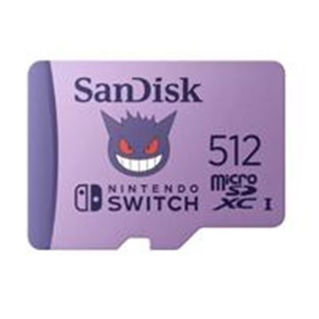 SDSQXAO-512G-GN6ZK MEMORIA SANDISK MICRO SDXC 512GB NINTENDO SWITCH POKEMON GENGAR 100MB/S 4K U3 V30  SDSQXAO-512G-GN6ZK