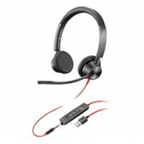 8X221AA,76J20AA DIADEMA HP POLY 8X221AA BLACKWIRE 3325 / ALAMBRICA USB -A CON MICROFONO SALIDA 3,5MM CANCELACION DE RUIDO CONLOR