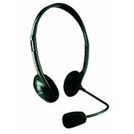 EL-993148 AUDIFONO DIADEMA C/MICROFONO EASY LINE C/CONTROL DE VOLUMEN NEGRO
