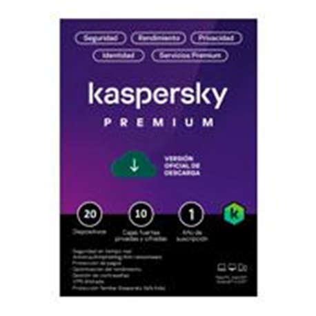 TMKS-463 ESD KASPERSKY PREMIUM (TOTAL SECURITY) / 20 DISPOSITIVOS / 10 CUENTAS KPM / 1 AÑO