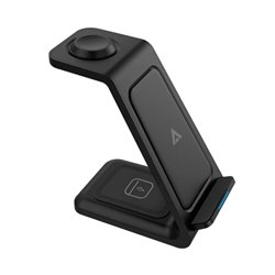 AC-937153 Cargador Acteck Inalambrico Energon S-Mate CI720 3 en 1 Magnético IPhone 15W IWatch 3W AirPods 5W Negro