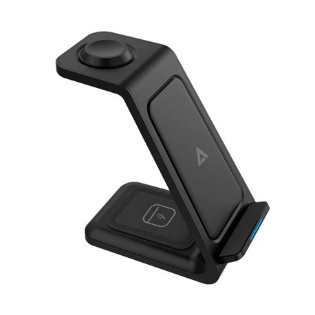 AC-937153 Cargador Acteck Inalambrico Energon S-Mate CI720 3 en 1 Magnético IPhone 15W IWatch 3W AirPods 5W Negro