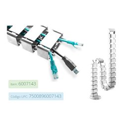 6007143 Organizador Brobotix de cables en vertical articulado color Plata