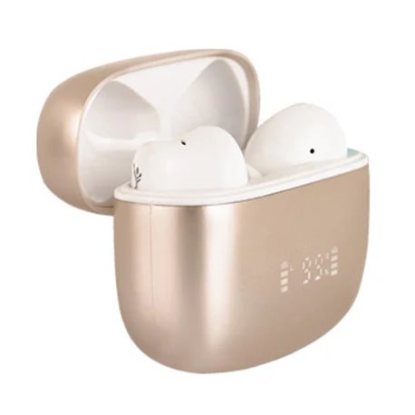 PC-117216 Audifonos Perfect Choice TWS ANC +ENC Intune color Beige con Blanco