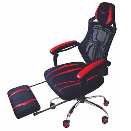 NA-0928 SILLA GAMER NACEB NA-0928 SPIDER NGO/ROJO VINIL/NYLON/MESH ALTURA Y RESPALDO AJUSTABLE