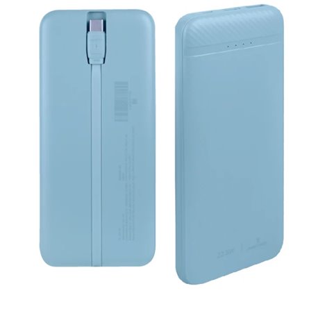 PC-241102 Cargador Perfect Choice Power Bank 10 000 MAH carga Rapida 22.5w con cable tipo C BOLT color Azul